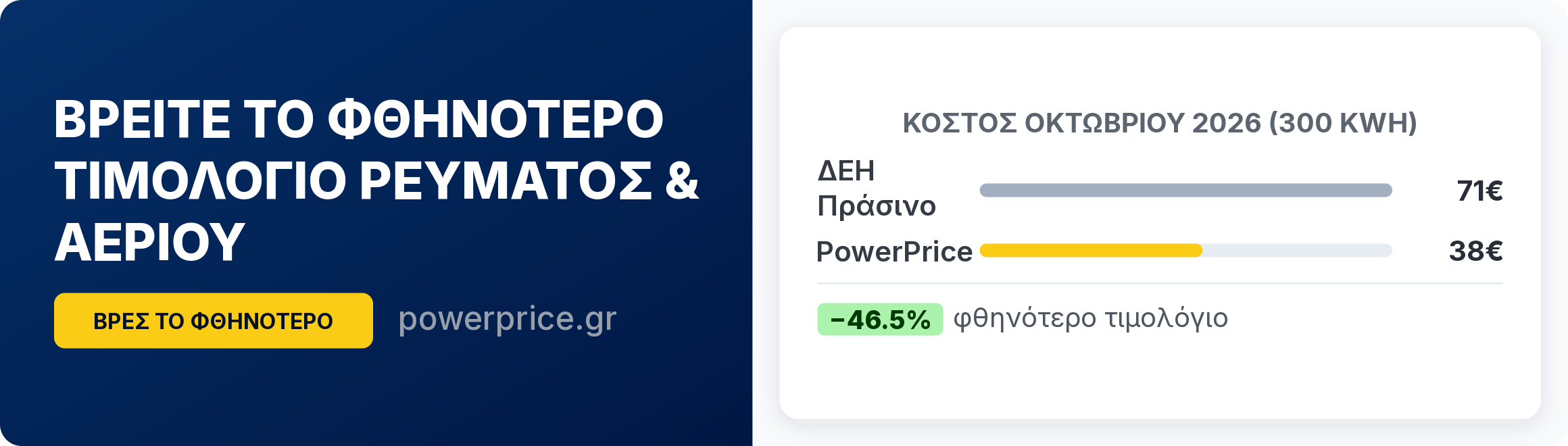 Compare electricity & gas rates and find the cheapest tariff - PowerPrice.gr